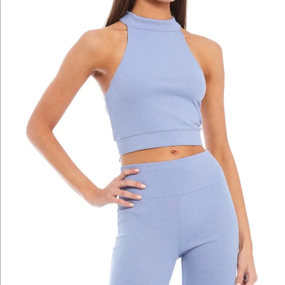 GB Ribbed Halter Neck Bralette Top